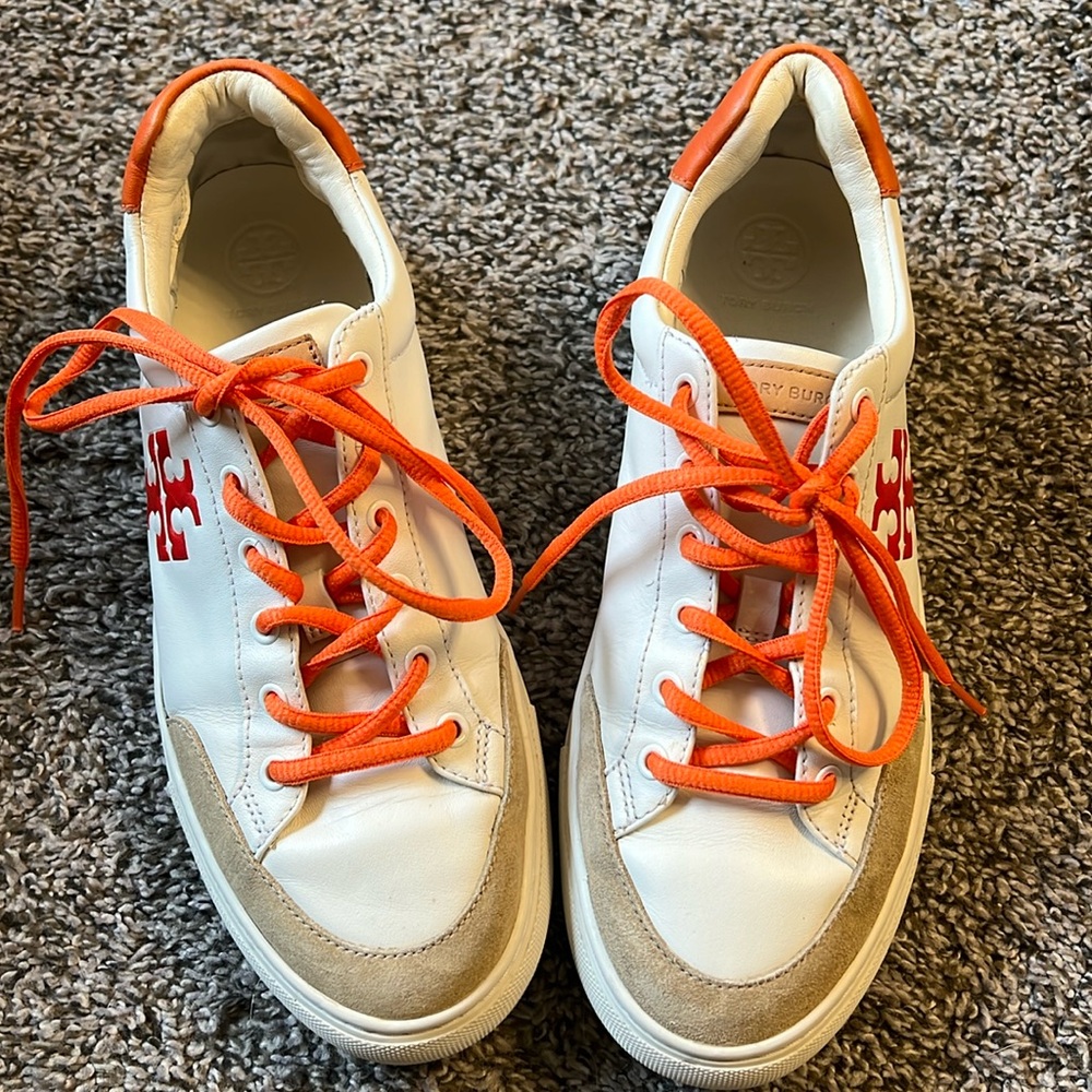 TORY BURCH Andrea Color Block Leather Sneaker Sz 8.5 women’s shoes